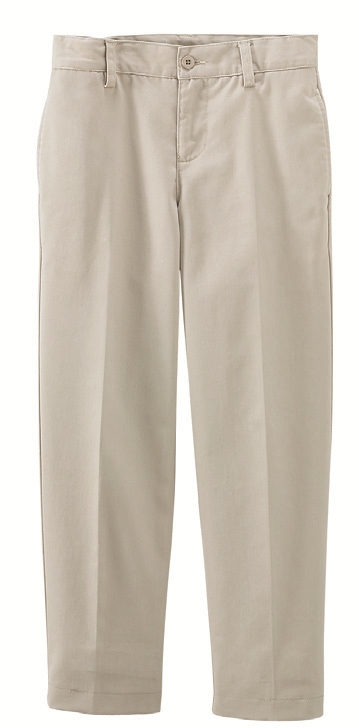 Plain Front Iron Knee Chino Pants